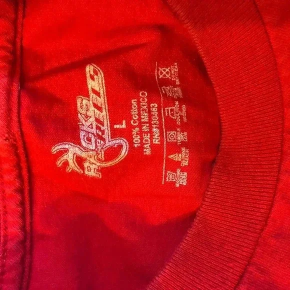 Racks Reels 100% Cotton Men Long Sleeves Graphic T Shirt Size L - Picture 4 of 5